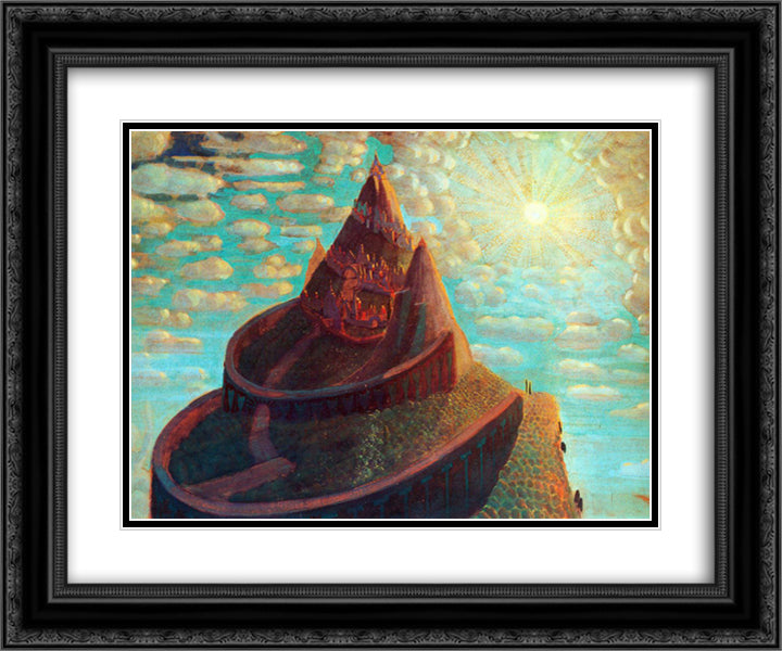 Castle (Castle Fairy Tale) 24x20 Black Ornate Wood Framed Art Print Poster with Double Matting by Ciurlionis, Mikalojus
