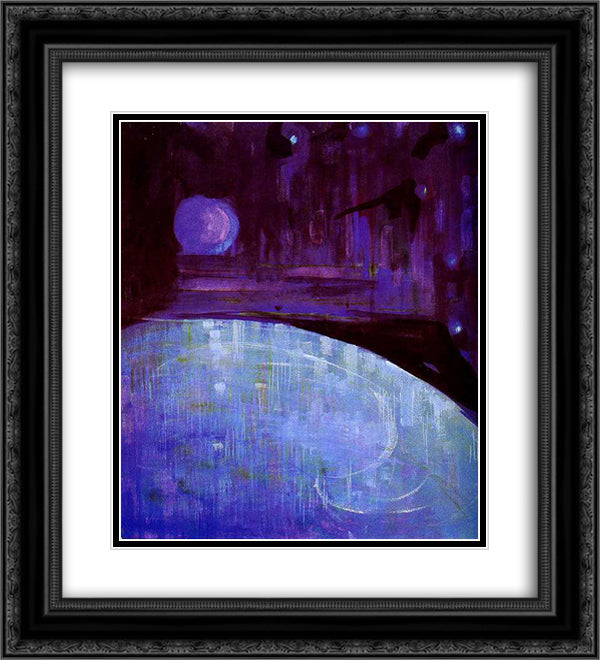 Creation of the World III 20x22 Black Ornate Wood Framed Art Print Poster with Double Matting by Ciurlionis, Mikalojus