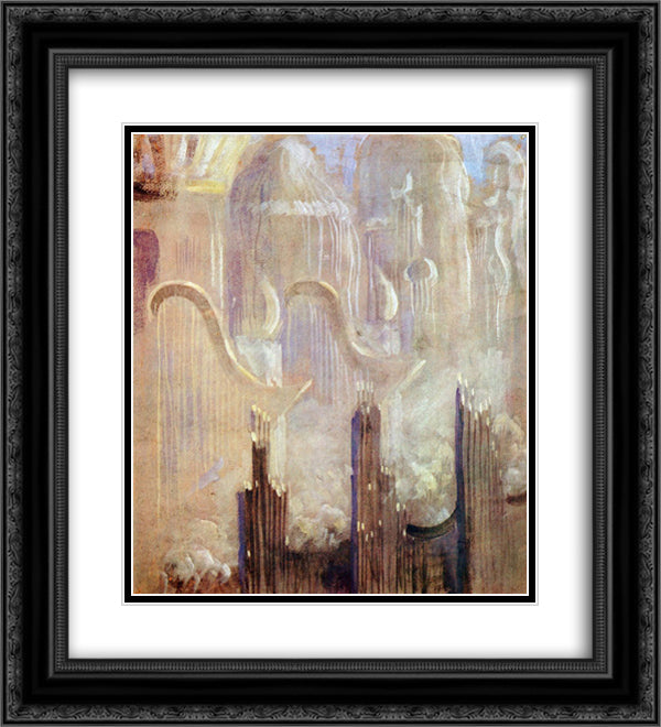 Creation of the World XI 20x22 Black Ornate Wood Framed Art Print Poster with Double Matting by Ciurlionis, Mikalojus