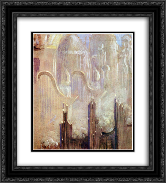 Creation of the World XI 20x22 Black Ornate Wood Framed Art Print Poster with Double Matting by Ciurlionis, Mikalojus