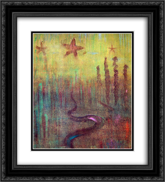 Creation of the World XII 20x22 Black Ornate Wood Framed Art Print Poster with Double Matting by Ciurlionis, Mikalojus