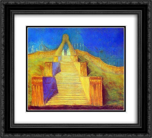 Deluge (I) 22x20 Black Ornate Wood Framed Art Print Poster with Double Matting by Ciurlionis, Mikalojus