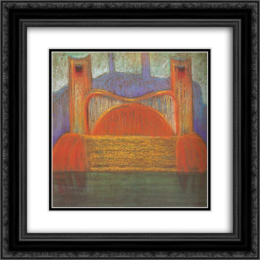 Deluge (IV) 20x20 Black Ornate Wood Framed Art Print Poster with Double Matting by Ciurlionis, Mikalojus
