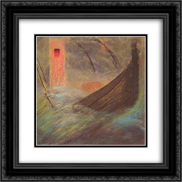 Deluge (V) 20x20 Black Ornate Wood Framed Art Print Poster with Double Matting by Ciurlionis, Mikalojus
