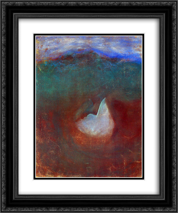 Faces 20x24 Black Ornate Wood Framed Art Print Poster with Double Matting by Ciurlionis, Mikalojus