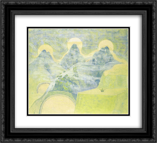Finale (Sonata of the Serpent) 22x20 Black Ornate Wood Framed Art Print Poster with Double Matting by Ciurlionis, Mikalojus
