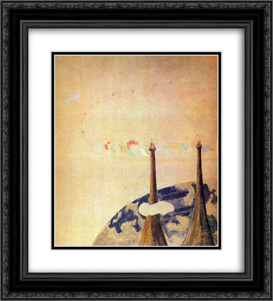 Finale (Sonata of the Spring) 20x22 Black Ornate Wood Framed Art Print Poster with Double Matting by Ciurlionis, Mikalojus
