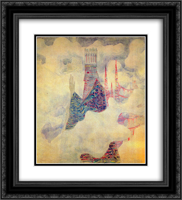 Finale (Sonata of the Sumer) 20x22 Black Ornate Wood Framed Art Print Poster with Double Matting by Ciurlionis, Mikalojus