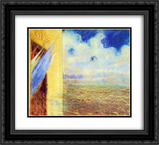 Flags 22x20 Black Ornate Wood Framed Art Print Poster with Double Matting by Ciurlionis, Mikalojus