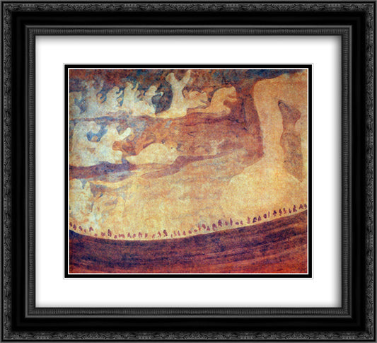 Fugue 22x20 Black Ornate Wood Framed Art Print Poster with Double Matting by Ciurlionis, Mikalojus