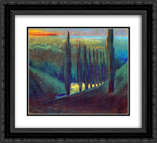 Funeral Symphony (IV) 22x20 Black Ornate Wood Framed Art Print Poster with Double Matting by Ciurlionis, Mikalojus