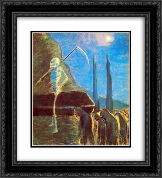 Funeral Symphony (V) 20x22 Black Ornate Wood Framed Art Print Poster with Double Matting by Ciurlionis, Mikalojus