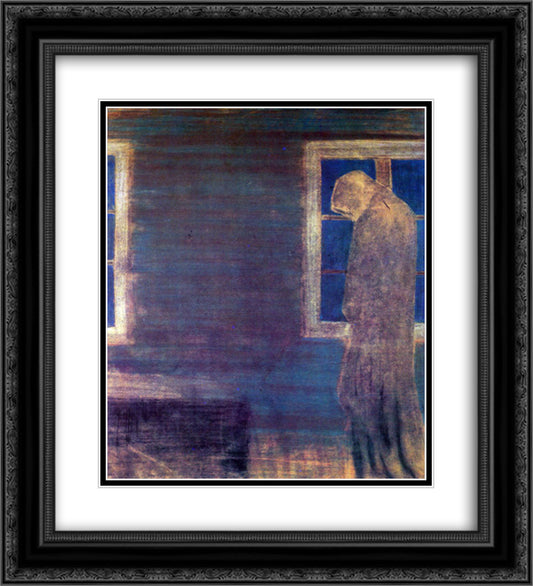 Funeral Symphony (VII) 20x22 Black Ornate Wood Framed Art Print Poster with Double Matting by Ciurlionis, Mikalojus