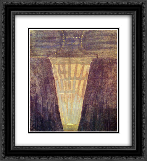 Gemini 20x22 Black Ornate Wood Framed Art Print Poster with Double Matting by Ciurlionis, Mikalojus