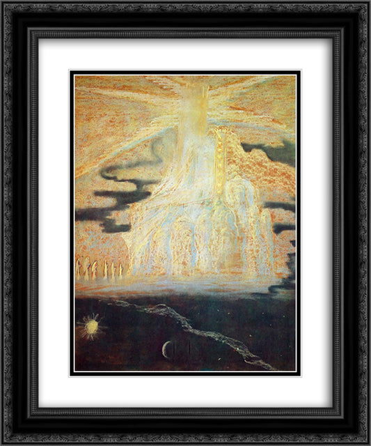 Hymn (II) 20x24 Black Ornate Wood Framed Art Print Poster with Double Matting by Ciurlionis, Mikalojus