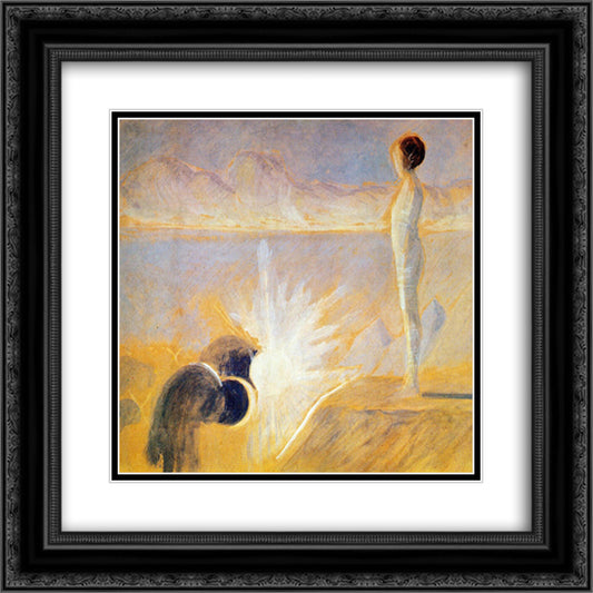 Joseph's Dream 20x20 Black Ornate Wood Framed Art Print Poster with Double Matting by Ciurlionis, Mikalojus
