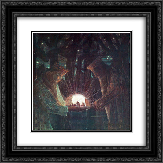 Kings (Fairy Tale Kings ) 20x20 Black Ornate Wood Framed Art Print Poster with Double Matting by Ciurlionis, Mikalojus