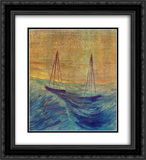 Libra 20x22 Black Ornate Wood Framed Art Print Poster with Double Matting by Ciurlionis, Mikalojus