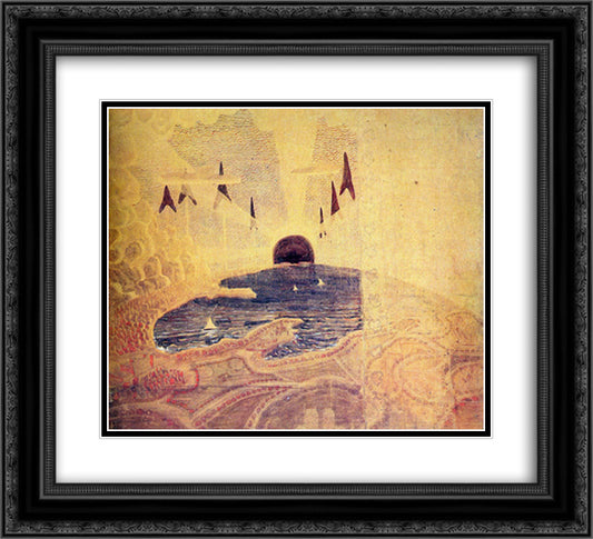 Prelude 22x20 Black Ornate Wood Framed Art Print Poster with Double Matting by Ciurlionis, Mikalojus