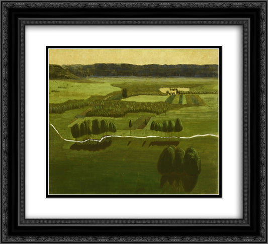 Raigardas (II) 22x20 Black Ornate Wood Framed Art Print Poster with Double Matting by Ciurlionis, Mikalojus