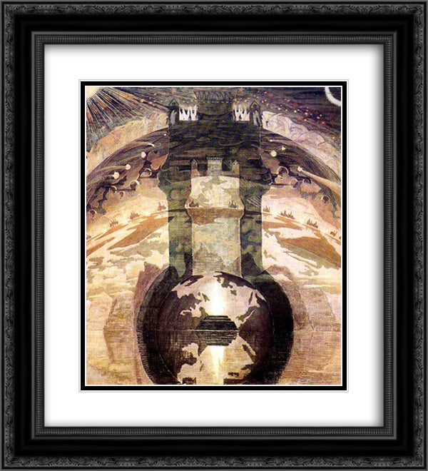 Rex 20x22 Black Ornate Wood Framed Art Print Poster with Double Matting by Ciurlionis, Mikalojus