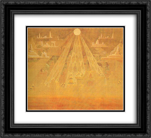 Scherzo (Sonata of the Pyramids) 22x20 Black Ornate Wood Framed Art Print Poster with Double Matting by Ciurlionis, Mikalojus
