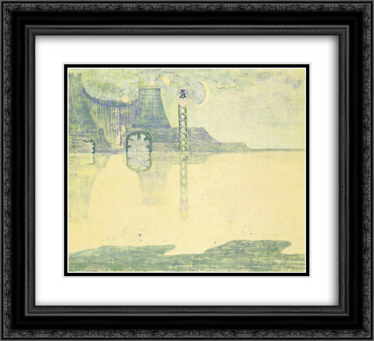 Scherzo (Sonata of the Serpent) 22x20 Black Ornate Wood Framed Art Print Poster with Double Matting by Ciurlionis, Mikalojus
