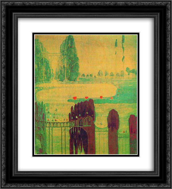 Scherzo (Sonata of the Sun) 20x22 Black Ornate Wood Framed Art Print Poster with Double Matting by Ciurlionis, Mikalojus