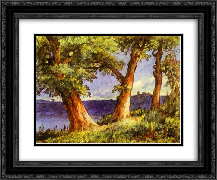 Albano 24x20 Black Ornate Wood Framed Art Print Poster with Double Matting by Lebedev, Mikhail