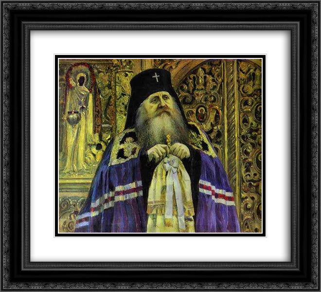Archbishop (Portrait of Antoniy Volynskiy) 22x20 Black Ornate Wood Framed Art Print Poster with Double Matting by Nesterov, Mikhail