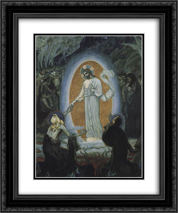 Descent into Hell 20x24 Black Ornate Wood Framed Art Print Poster with Double Matting by Nesterov, Mikhail