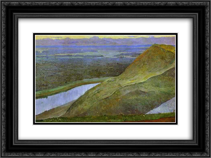 Homeland of Aksakov (Urals) 24x18 Black Ornate Wood Framed Art Print Poster with Double Matting by Nesterov, Mikhail