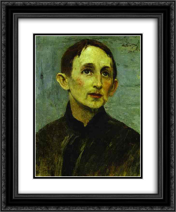 Portrait of Apollinary Vasnetsov 20x24 Black Ornate Wood Framed Art Print Poster with Double Matting by Nesterov, Mikhail