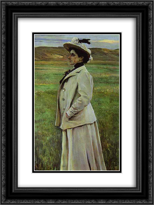 Portrait of Natalia Yashvil 18x24 Black Ornate Wood Framed Art Print Poster with Double Matting by Nesterov, Mikhail