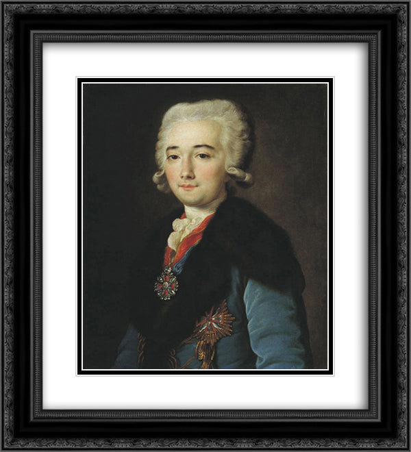 Alexandr Matveevich Dmitriev-Mamonov 20x22 Black Ornate Wood Framed Art Print Poster with Double Matting by Shibanov, Mikhail