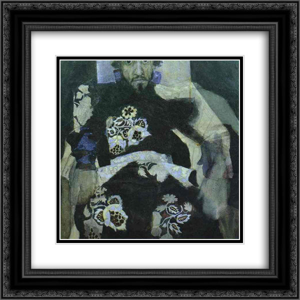 A Man in a Russian Old Style Costume 20x20 Black Ornate Wood Framed Art Print Poster with Double Matting by Vrubel, Mikhail