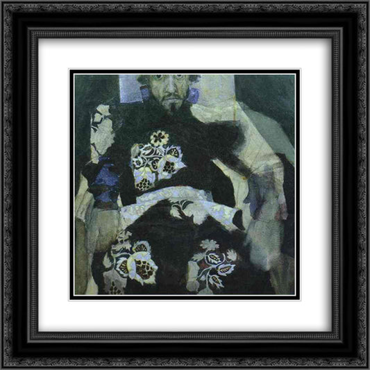 A Man in a Russian Old Style Costume 20x20 Black Ornate Wood Framed Art Print Poster with Double Matting by Vrubel, Mikhail