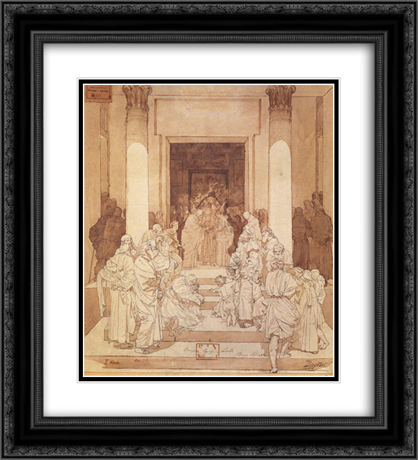 Betrothal of Mary and Joseph 20x22 Black Ornate Wood Framed Art Print Poster with Double Matting by Vrubel, Mikhail