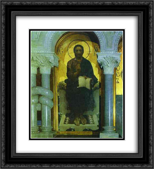Christ 20x22 Black Ornate Wood Framed Art Print Poster with Double Matting by Vrubel, Mikhail