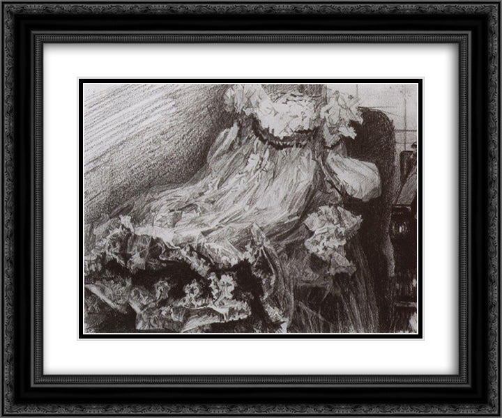 Dress 24x20 Black Ornate Wood Framed Art Print Poster with Double Matting by Vrubel, Mikhail