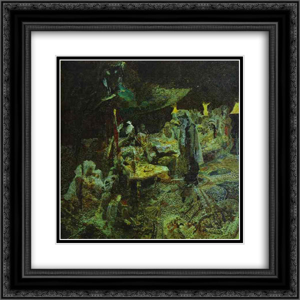 Eastern Tale 20x20 Black Ornate Wood Framed Art Print Poster with Double Matting by Vrubel, Mikhail