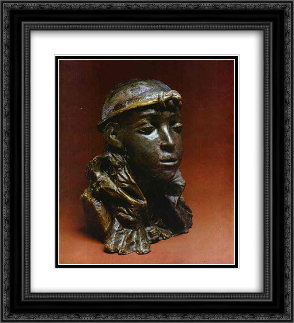 Egyptian Woman 20x22 Black Ornate Wood Framed Art Print Poster with Double Matting by Vrubel, Mikhail