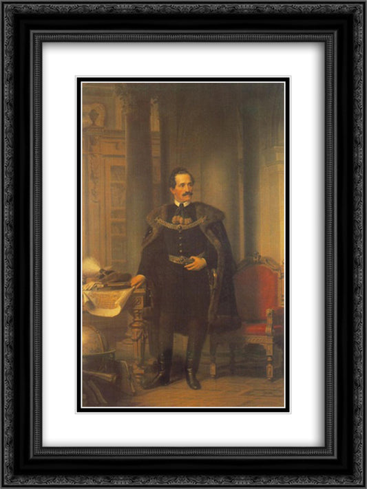 Portrait of Emil Desseweffy 18x24 Black Ornate Wood Framed Art Print Poster with Double Matting by Barabas, Miklos