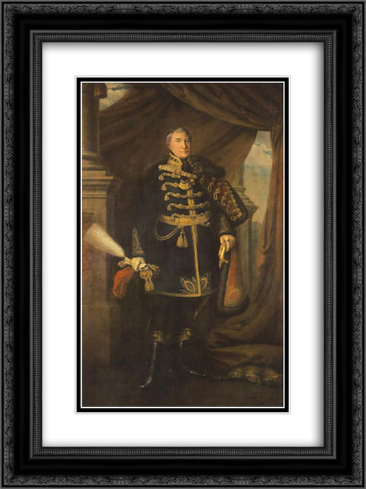 Portrait of Janos Buttler 18x24 Black Ornate Wood Framed Art Print Poster with Double Matting by Barabas, Miklos