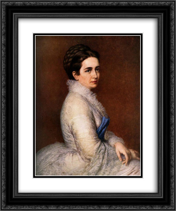 Portrait of Mrs. Istvan Bitto 20x24 Black Ornate Wood Framed Art Print Poster with Double Matting by Barabas, Miklos