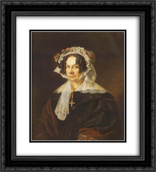 Portrait of Ms. Konkoly 20x22 Black Ornate Wood Framed Art Print Poster with Double Matting by Barabas, Miklos