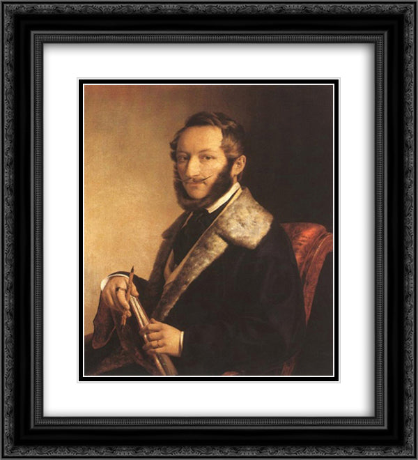Self-Portrait 20x22 Black Ornate Wood Framed Art Print Poster with Double Matting by Barabas, Miklos