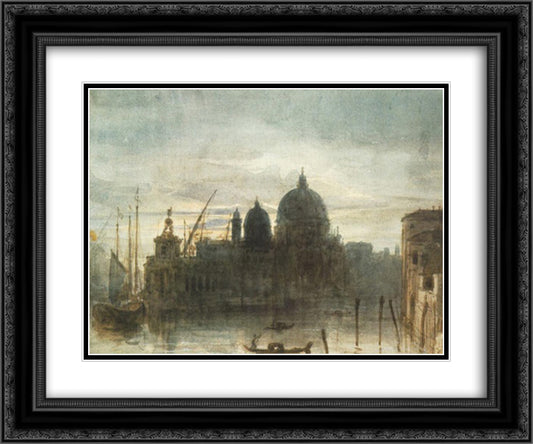 Venice at Dusk 24x20 Black Ornate Wood Framed Art Print Poster with Double Matting by Barabas, Miklos
