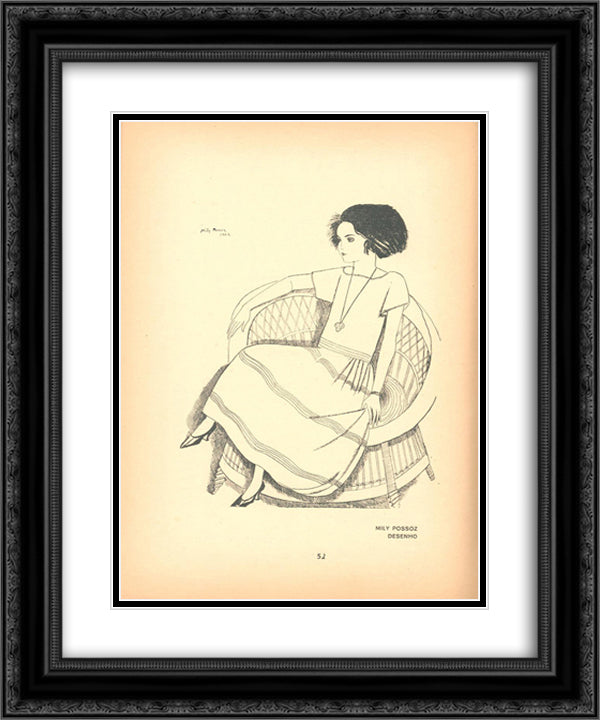 Contemporanea magazine, No. 5, Desenho 20x24 Black Ornate Wood Framed Art Print Poster with Double Matting by Possoz, Mily