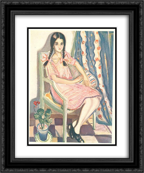 Contemporanea magazine, No. 6 (watercolour) 20x24 Black Ornate Wood Framed Art Print Poster with Double Matting by Possoz, Mily